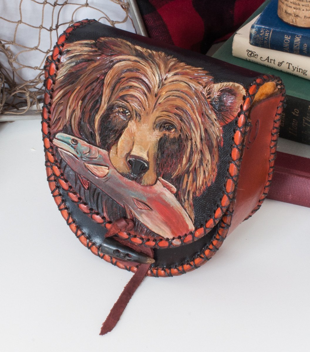 Annie Margarita Leather Reel Case - "Grizzly"