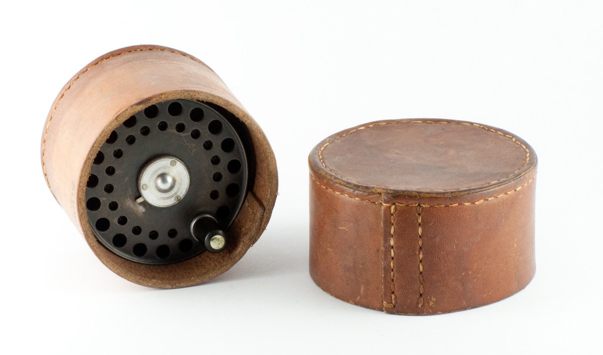Hardy St. George Fly Reel 3" and spare spool - with leather cases!