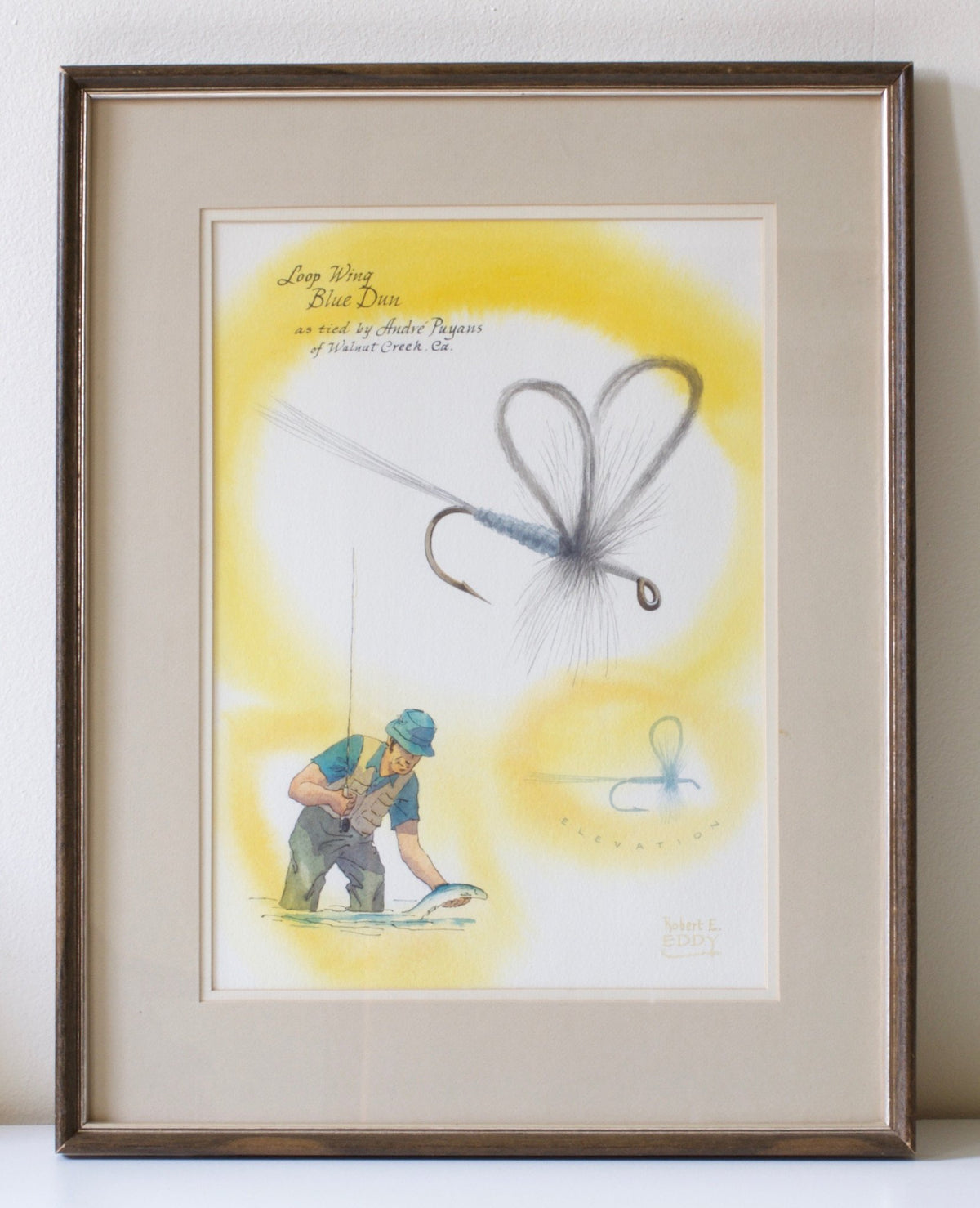 Eddy, Bob -- "Loop Wing Blue Dun" Watercolor 