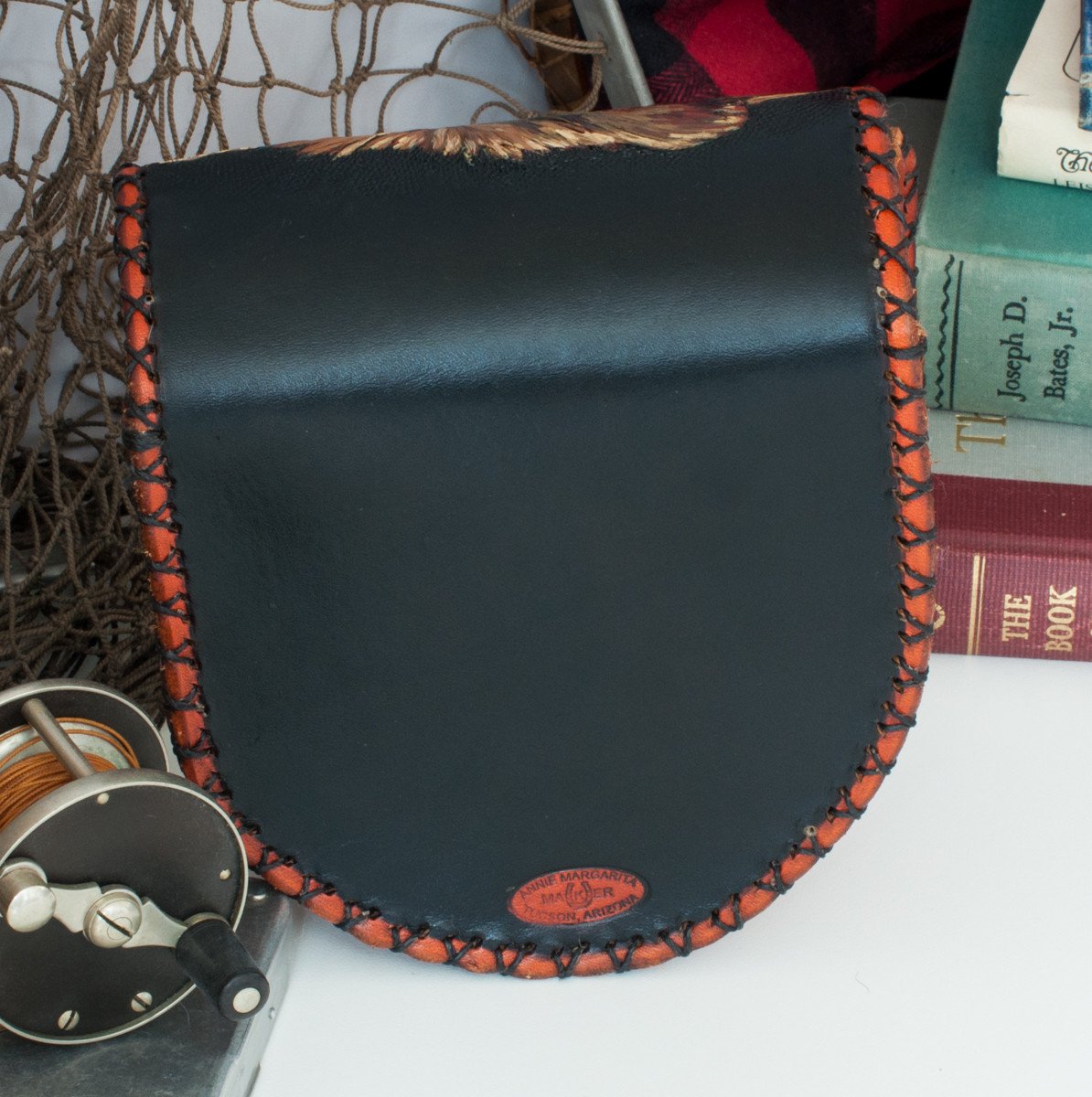 Annie Margarita Leather Reel Case - "Grizzly" 