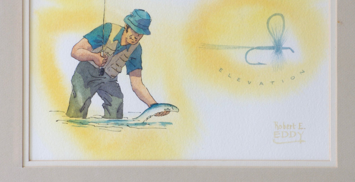 Eddy, Bob -- "Loop Wing Blue Dun" Watercolor 