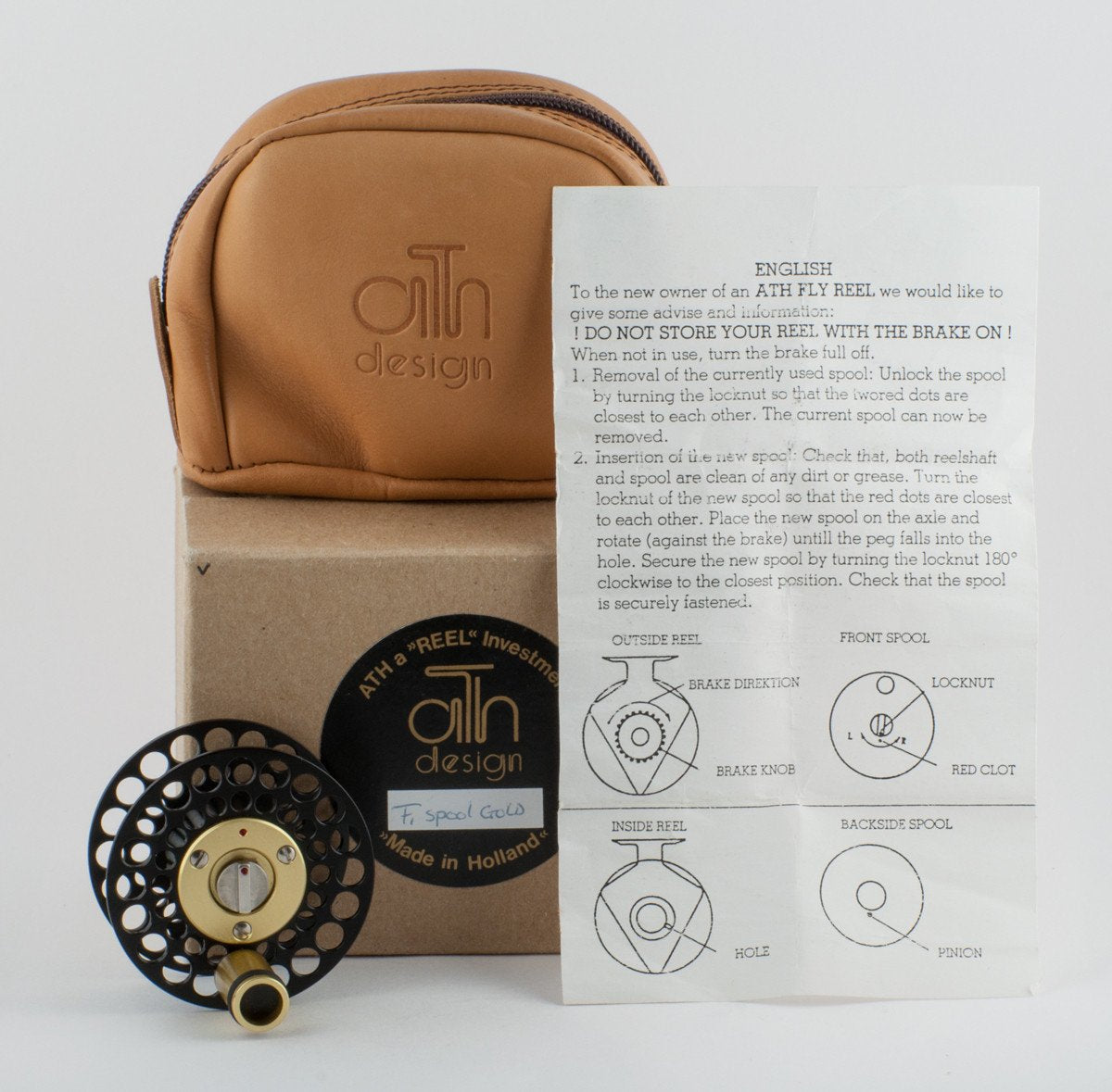 Ari 't Hart F1 Traun fly reel (gold) with spare spool