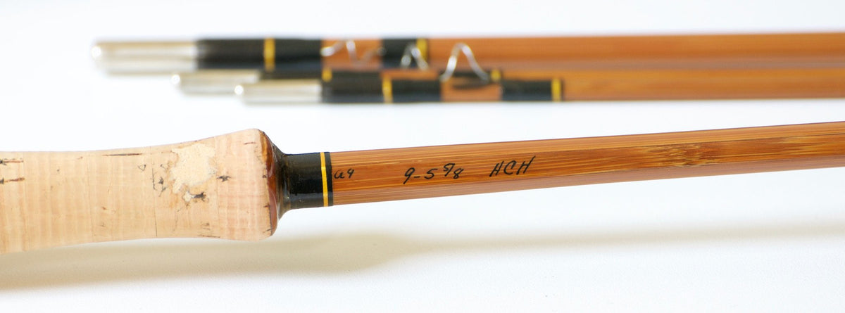 Phillipson Premium Bamboo Rod 9' 3/2 7wt - rod sections with guides and wraps