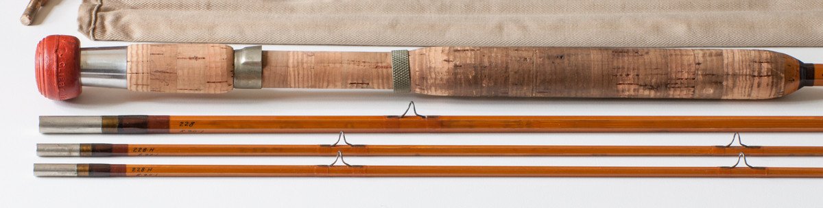 bamboo fishing pole with 2 eyelits Everett Garrison Model 228 Bamboo Rod 9' 3/2