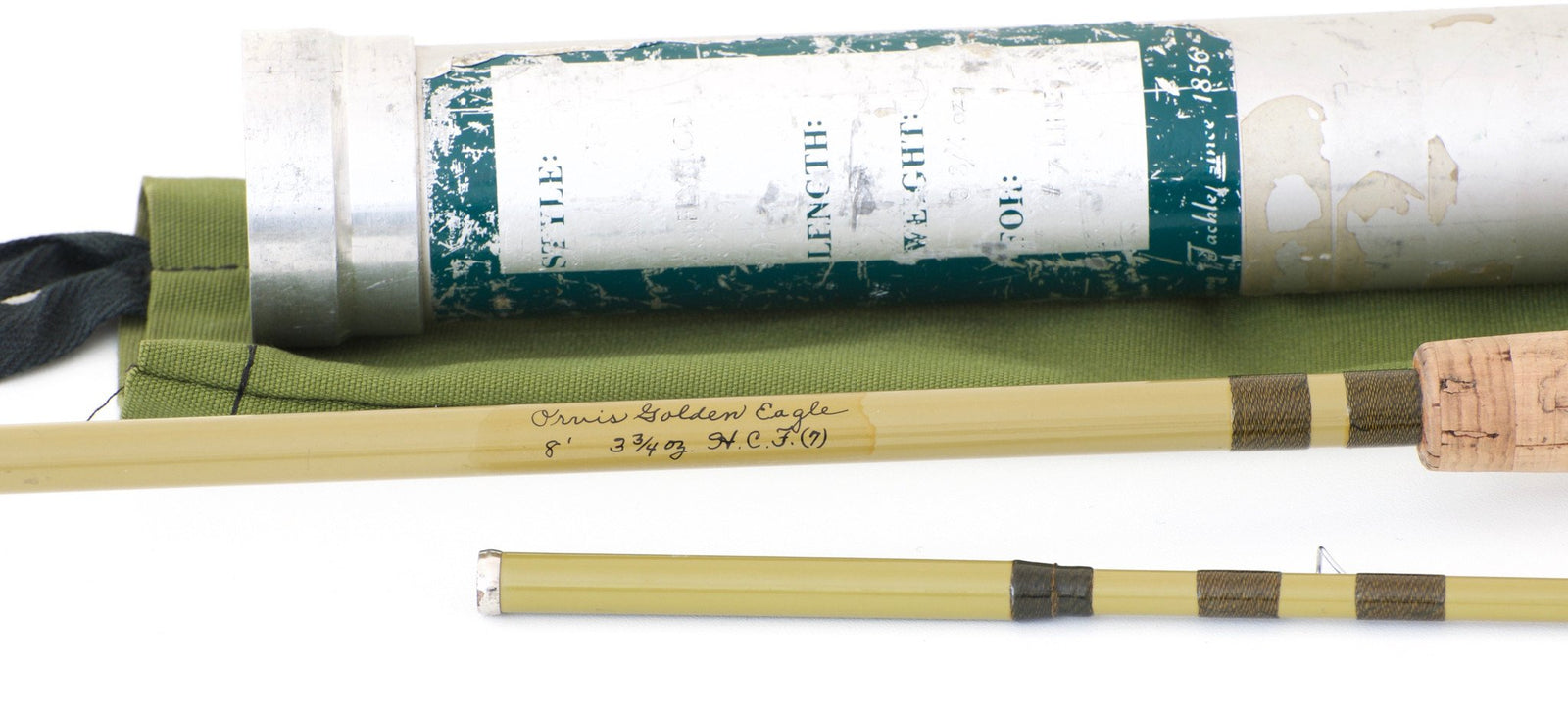 Orvis "Golden Eagle" 8' 6-7wt 2 pc. Fiberglass Fly Rod - handle grip detail