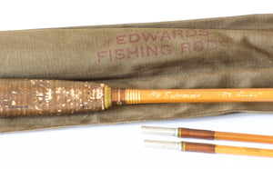 Edwards, E.W. -- Extremely Scarce Signed 7'6 De Luxe Bamboo Rod 