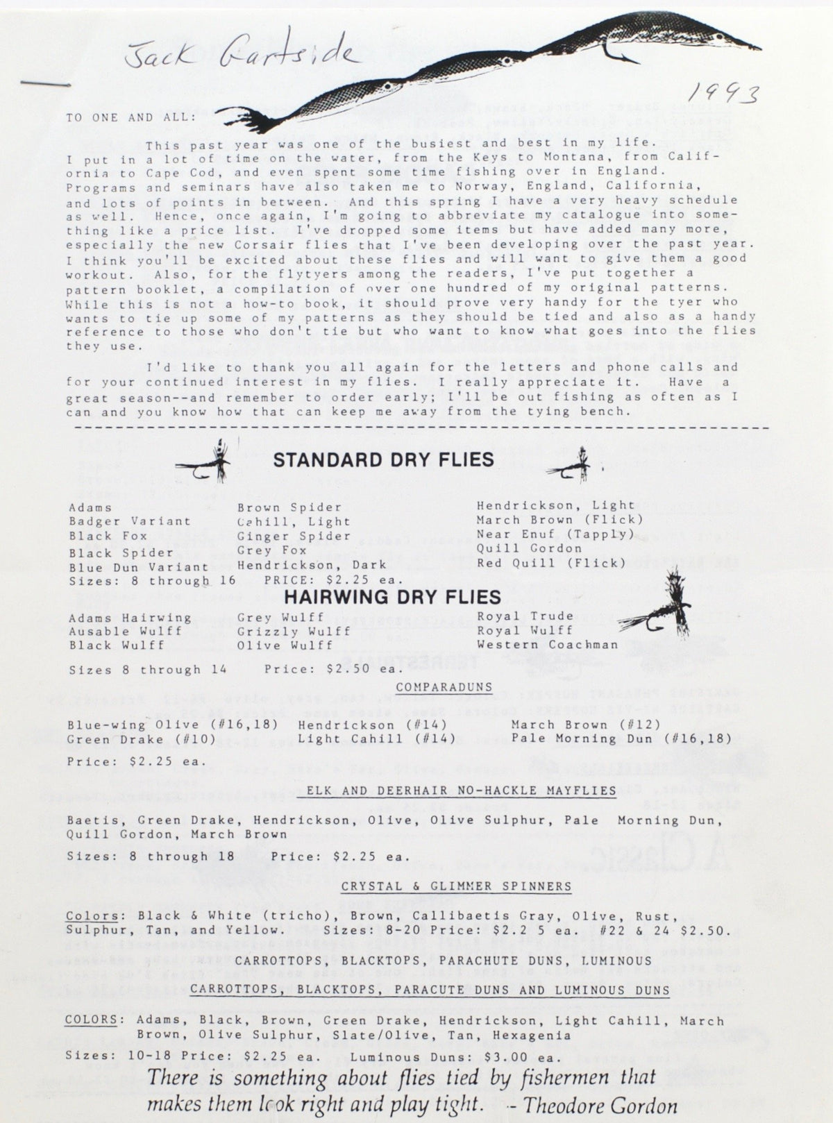 Gartside, Jack - Fly and Ephemera Collection 