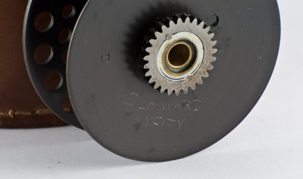 Hardy St. George Fly Reel 3" and spare spool - with leather cases! 