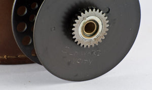 Hardy St. George Fly Reel 3" and spare spool - with leather cases! 