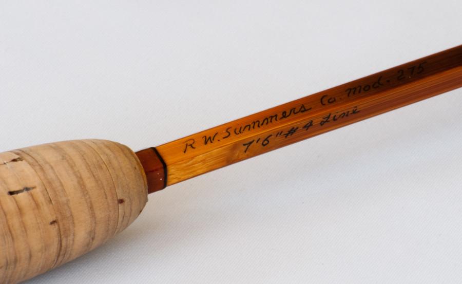 Bob Summers Model 275 Bamboo Rod 7'6" 2/2 #4 - handle grip and reel seat detail