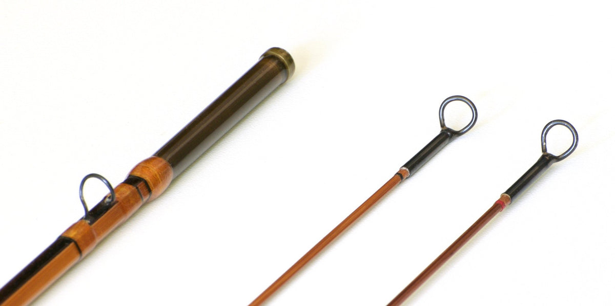 Bob Summers Model 275 Deluxe Bamboo Rod 7'6" 2/2 #4 - rod sections with guides and wraps