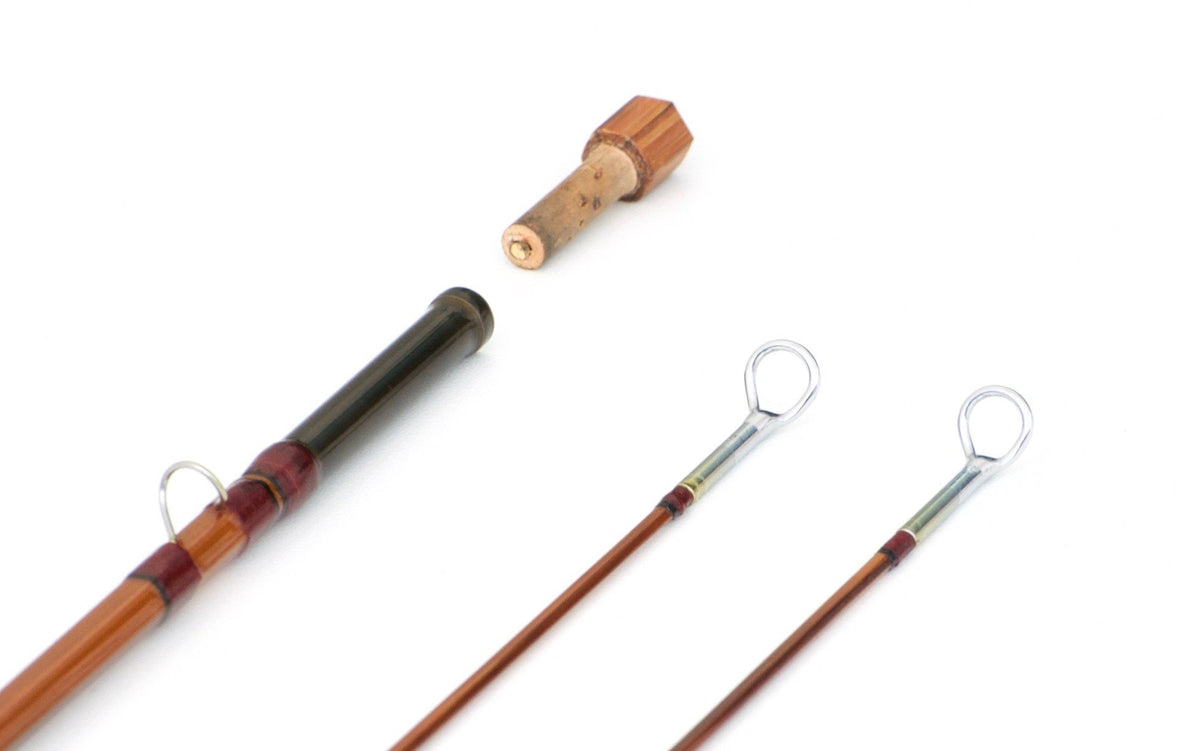 Bob Summers Midge Deluxe Bamboo Rod 6'4" 2/2 #4 - ferrules and tip tops detail