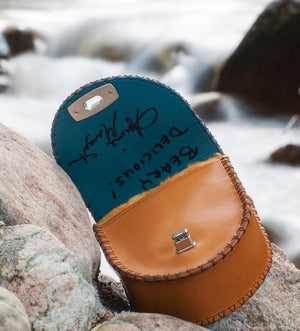 Annie Margarita Leather Reel Case - "Beary Delicious"