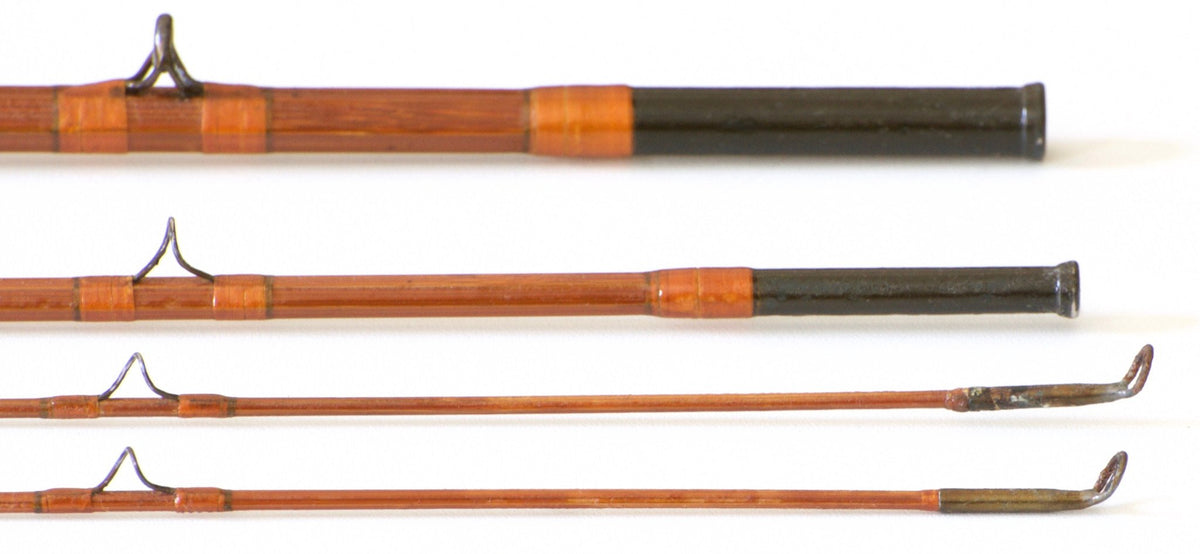 Heddon #50 Deluxe President 8'6" - 5wt 3/2 Bamboo Fly Rod - ferrules and tips detail