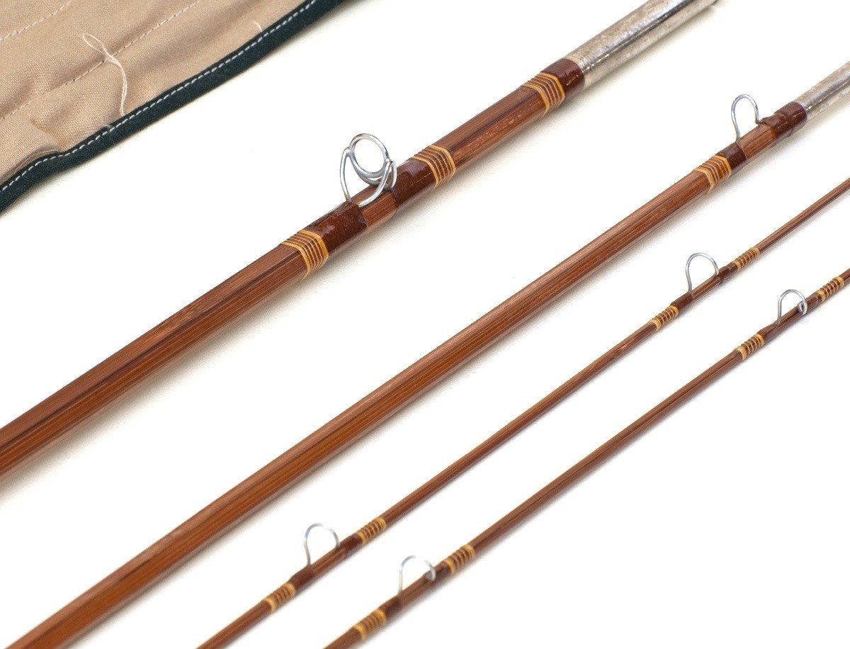 Phillipson Peerless Dry Fly Special Bamboo Rod 8'6 3/2 6wt - rod sections with wraps