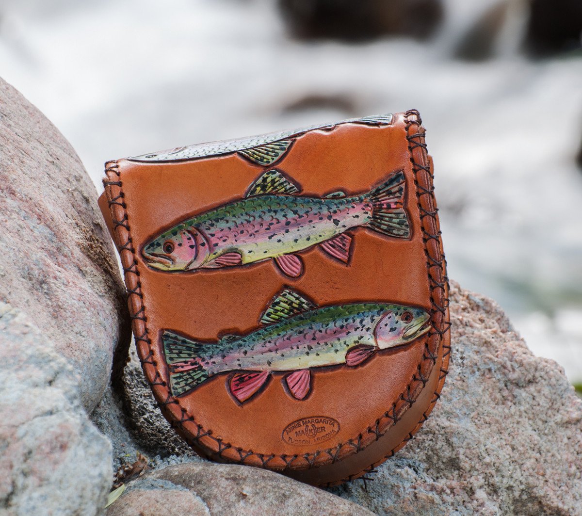 Annie Margarita Leather Reel Case - "Daily Limit" 