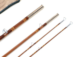 Phillipson Peerless Dry Fly Special Bamboo Rod 8'6 3/2 6wt - rod sections with guides and wraps