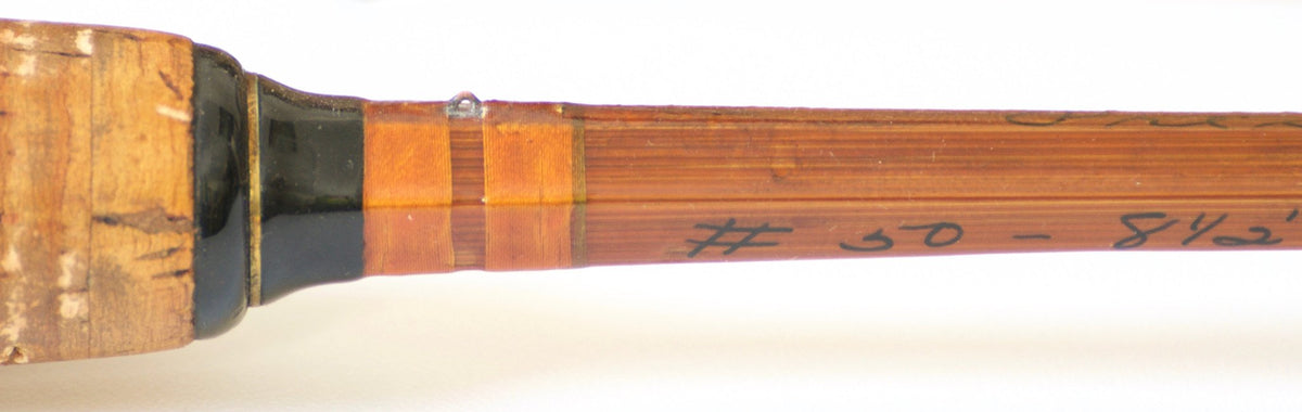 Heddon #50 Deluxe President 8'6" - 5wt 3/2 Bamboo Fly Rod - rod sections with guides and wraps