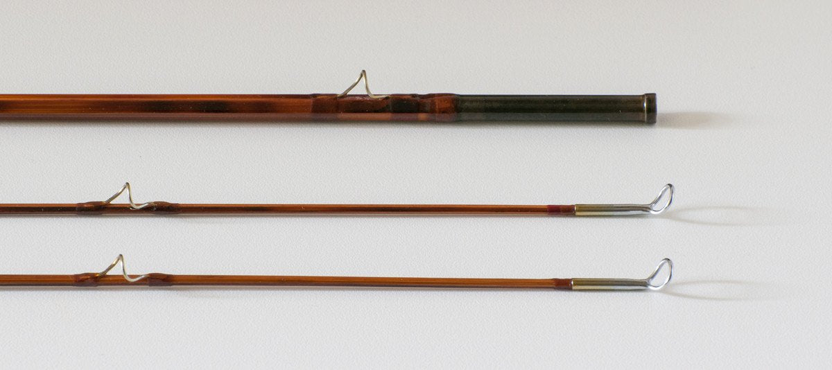 Bob Summers Model 275 Bamboo Rod 7'6" 2/2 #4 - rod sections with guides and wraps