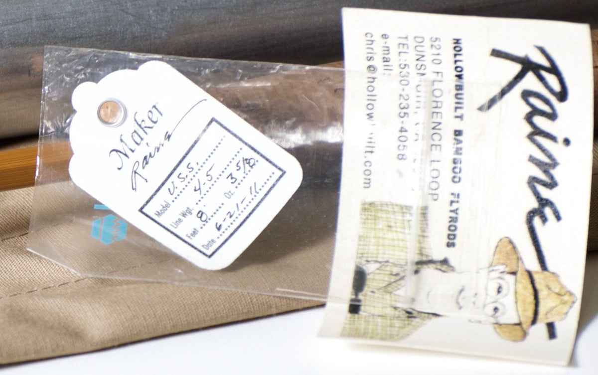 Raine, Chris (Dunsmuir Rod Co) - "Upper Sac Special" 8' 2/2 4-5wt bamboo rod 