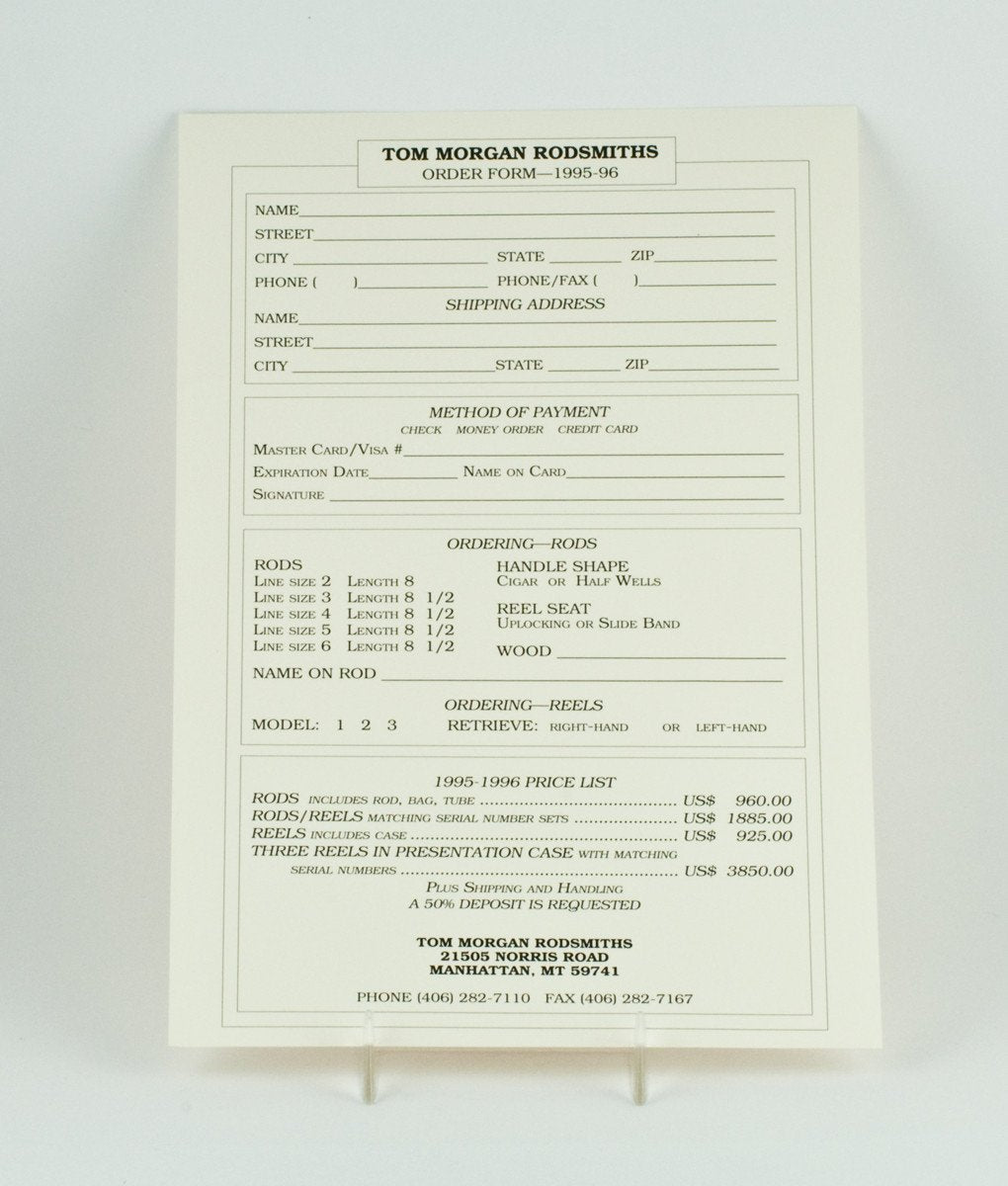 Tom Morgan Rodsmiths - 1995 Catalog