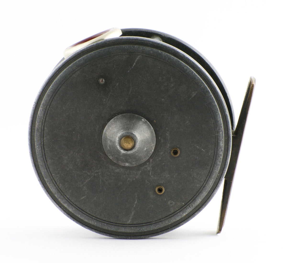 Dingley 3 1/4" caged spool fly reel with red agate 