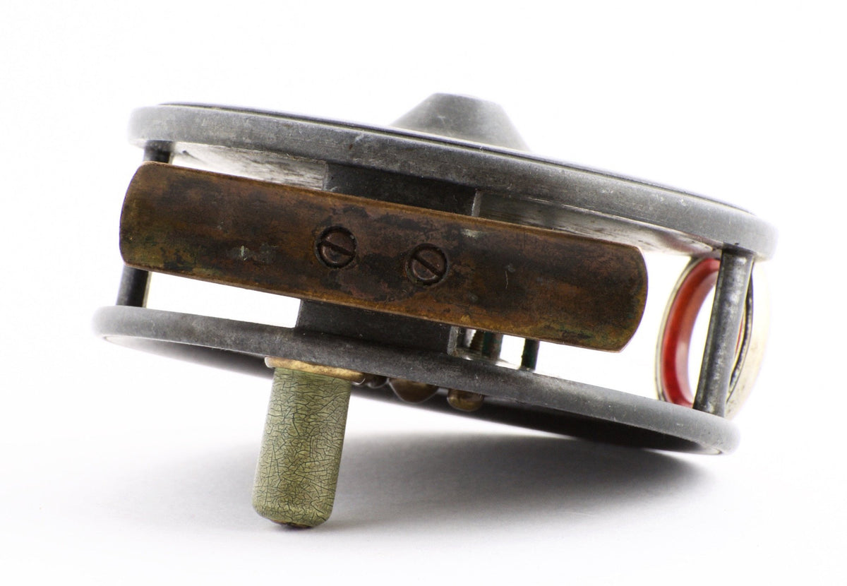 Dingley 3 1/4" caged spool fly reel with red agate 