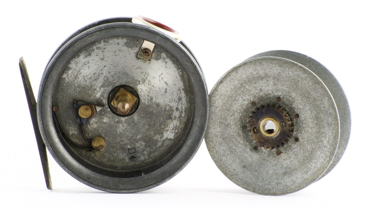 Dingley 3 1/4" caged spool fly reel with red agate 