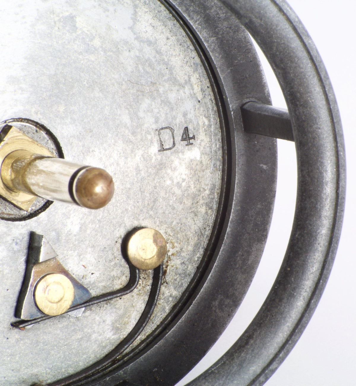 Dingley 3 1/4" caged spool fly reel with red agate 