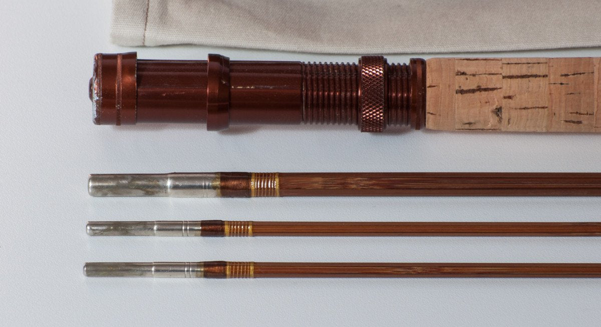 Phillipson Peerless Bamboo Rod 8' 3/2 5wt - rod sections with guides and wraps