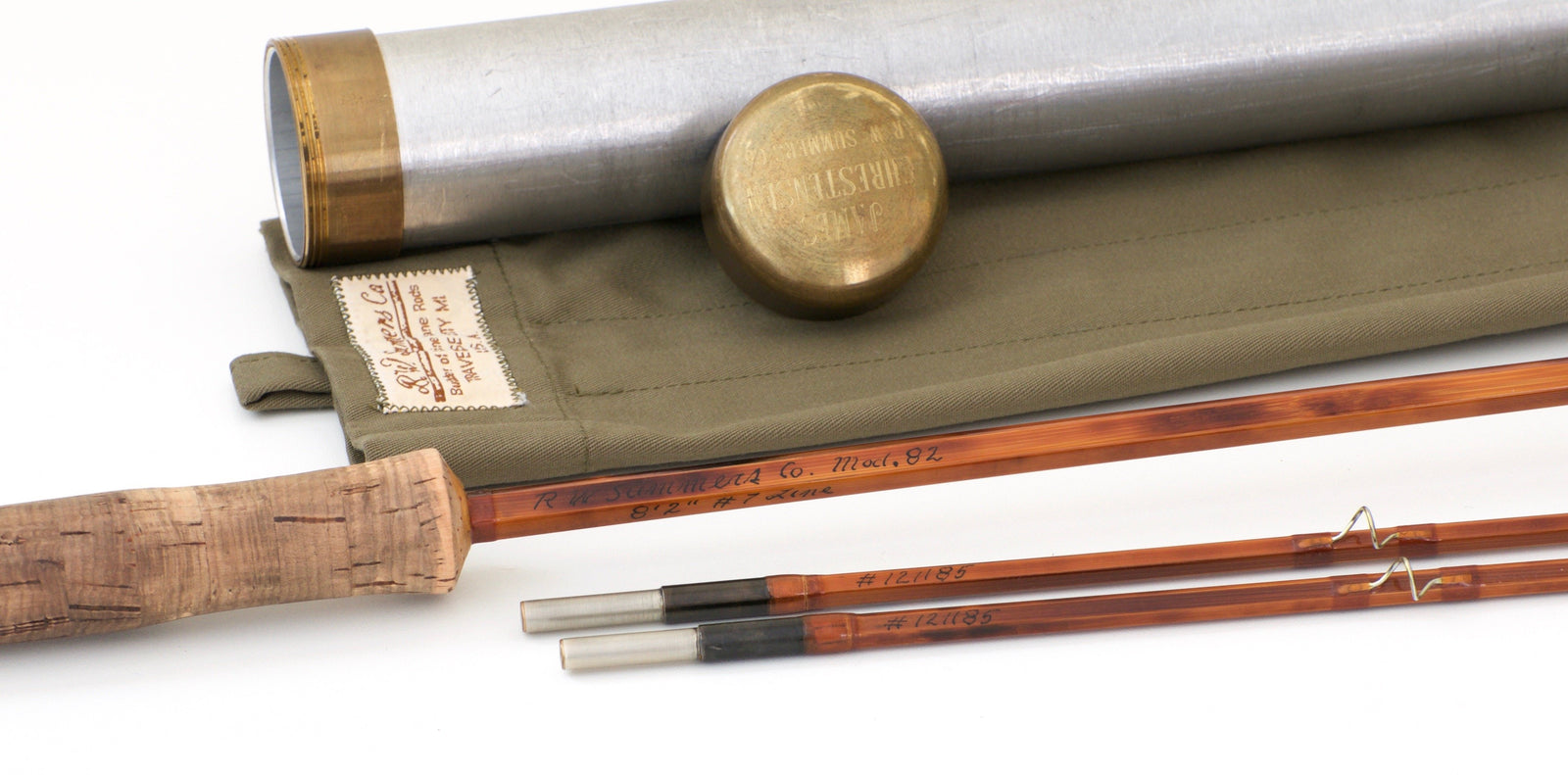 Bob Summers Model 827 Bamboo Rod 8'2" 2/2 #7 - handle grip and reel seat detail