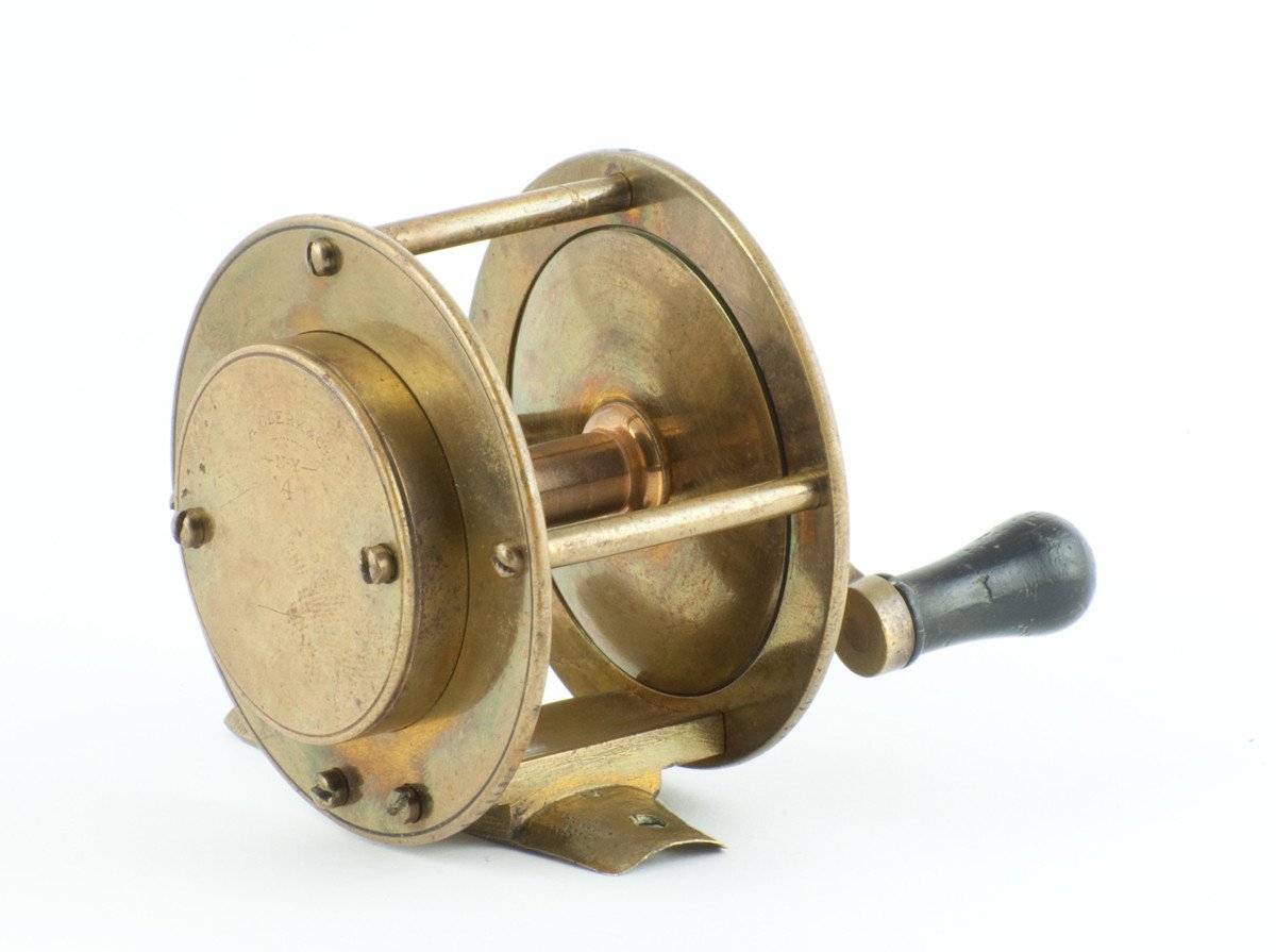 brass indian reproduction fishing reel Conroy Brass 2 1/4" Trout Reel