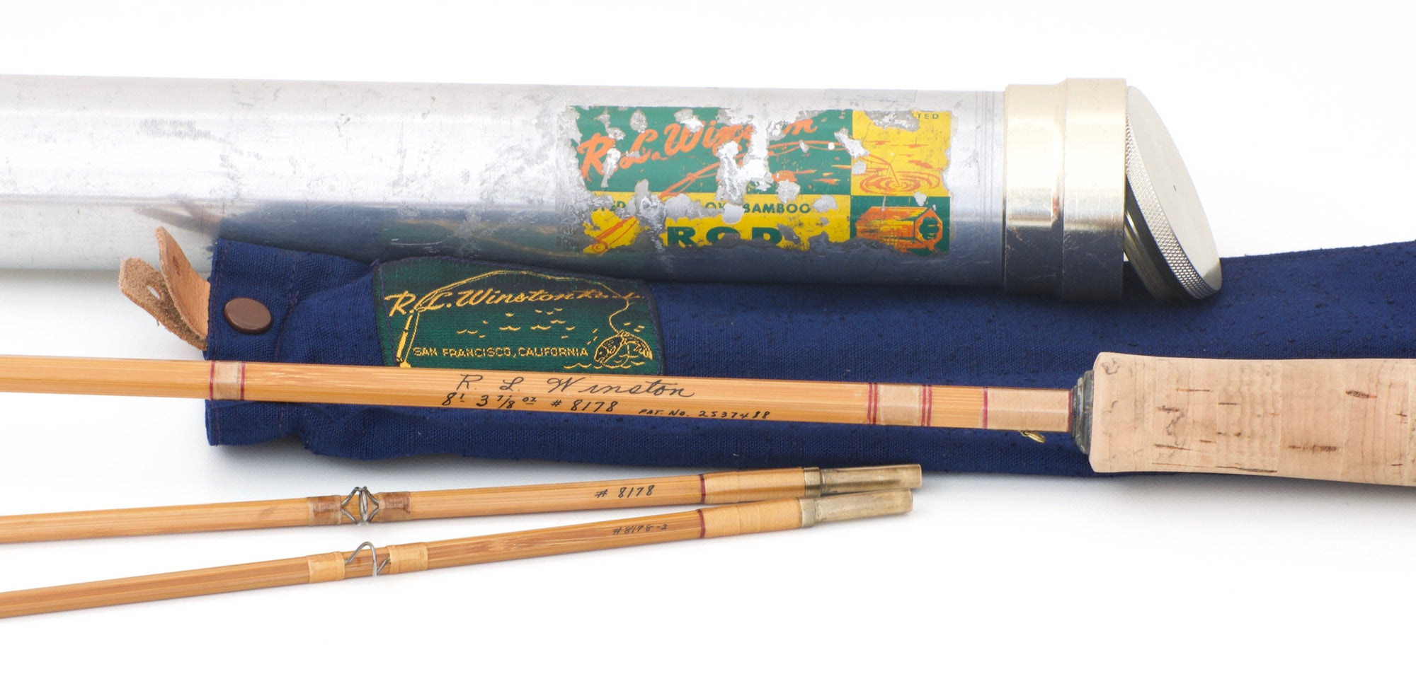 R.L. Winston Bamboo Rod 8' 2/2 #5 - handle grip and reel seat detail