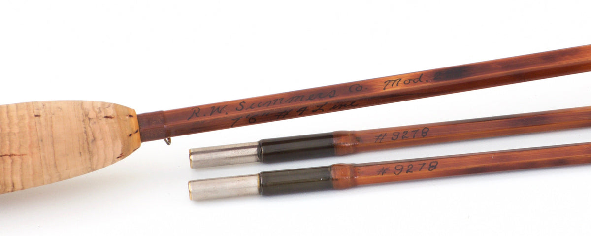 Bob Summers Model 275 Bamboo Rod 7'6" 2/2 #4 - rod sections with wraps and hardware