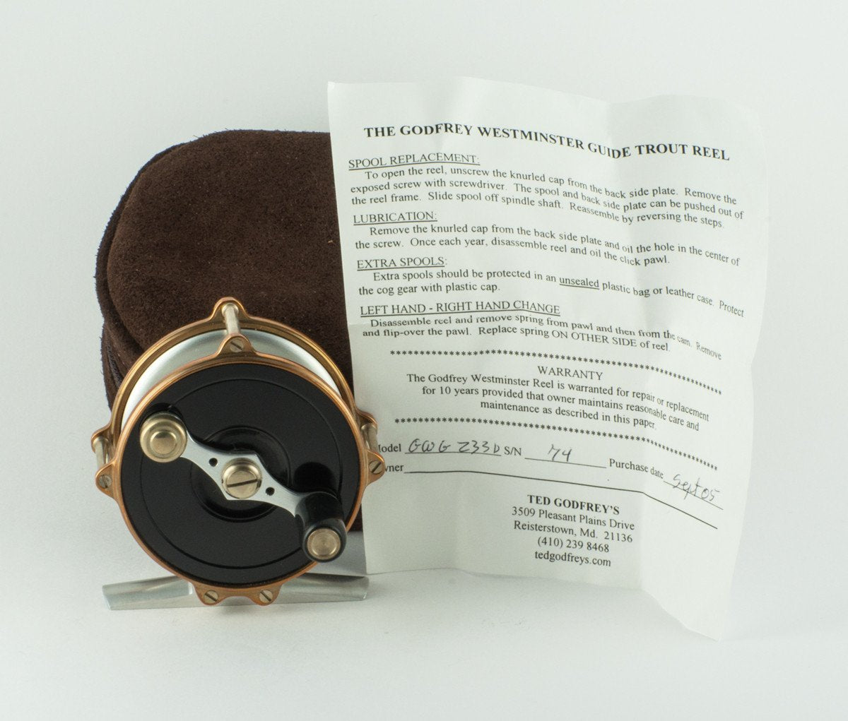 Ted Godfrey Westminster Guide Model 233 fly reel