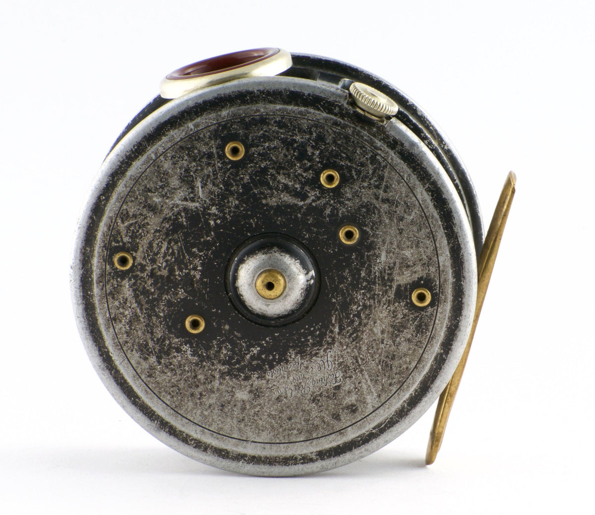 JW Young 3 3/8" Pattern 15A red agate fly reel 