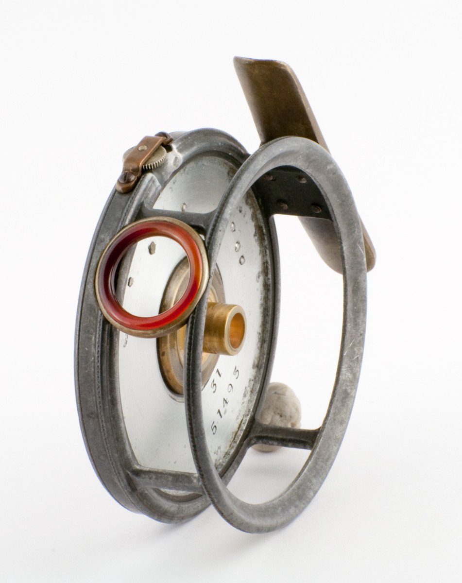 Hardy Perfect 3 3/8" 1912 check w/ red agate 