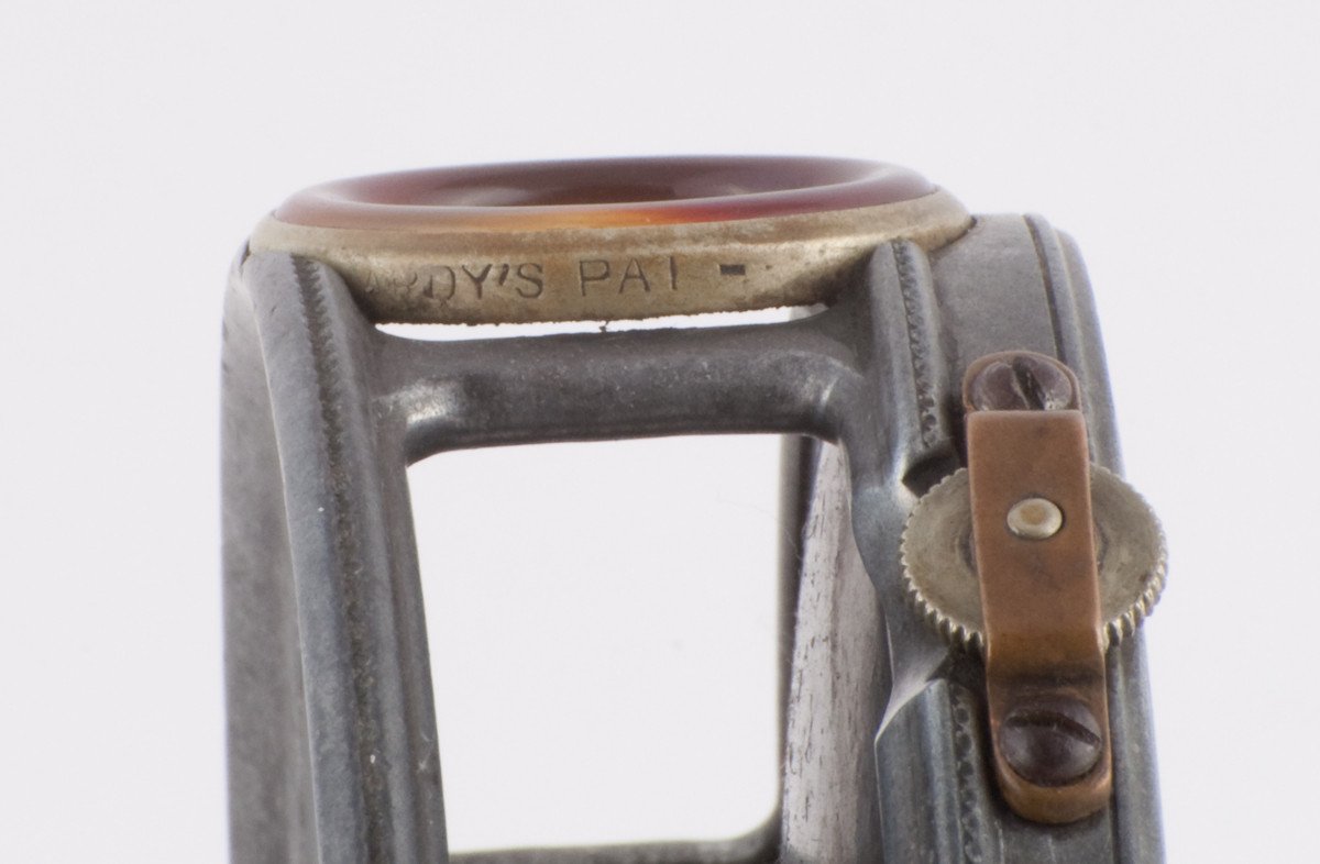 Hardy Perfect 3 3/8" 1912 check w/ red agate 