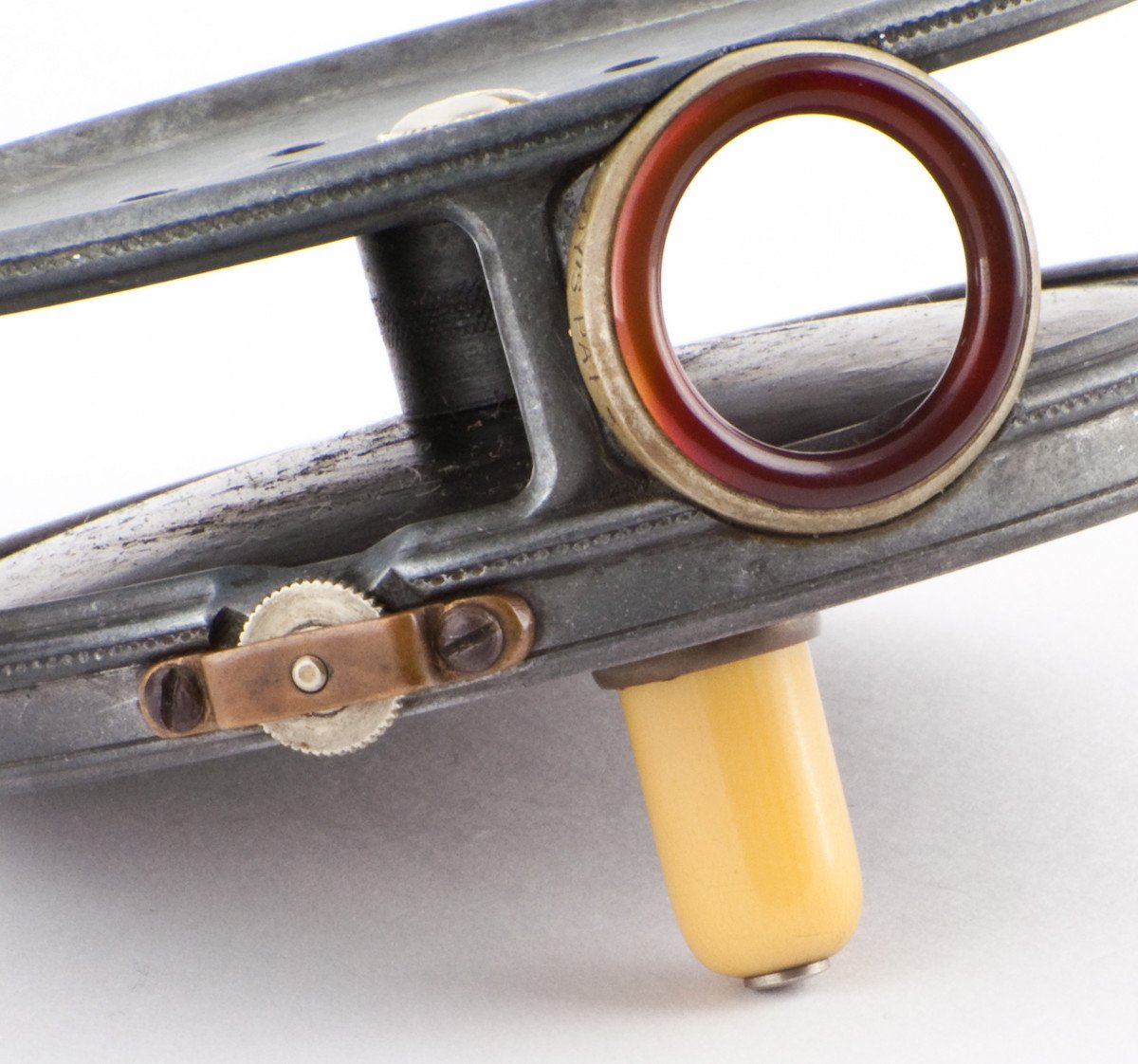 Hardy Perfect 3 3/8" 1912 check w/ red agate