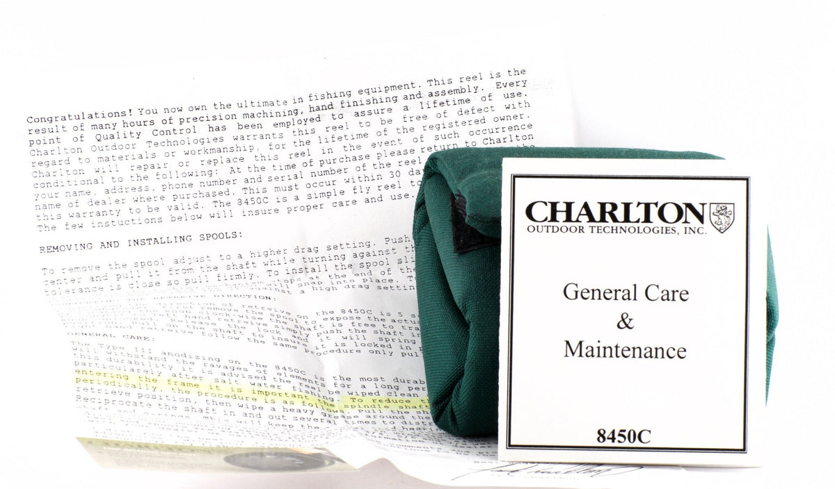 Charlton 8450C Fly Reel w/ 5/6 and 7/8 Spool