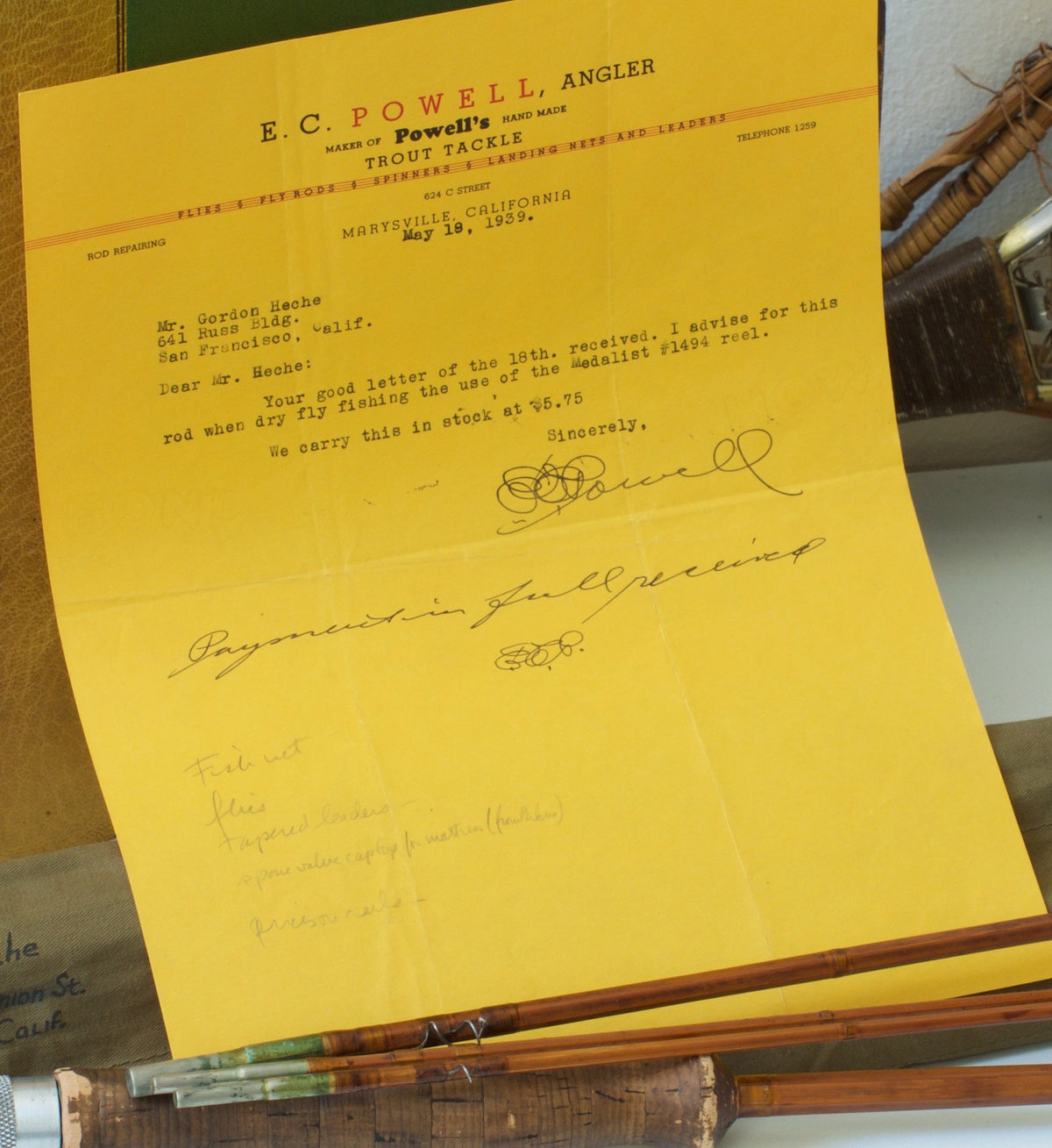 Powell, E.C. -- 9' 3/2 Bamboo Rod 