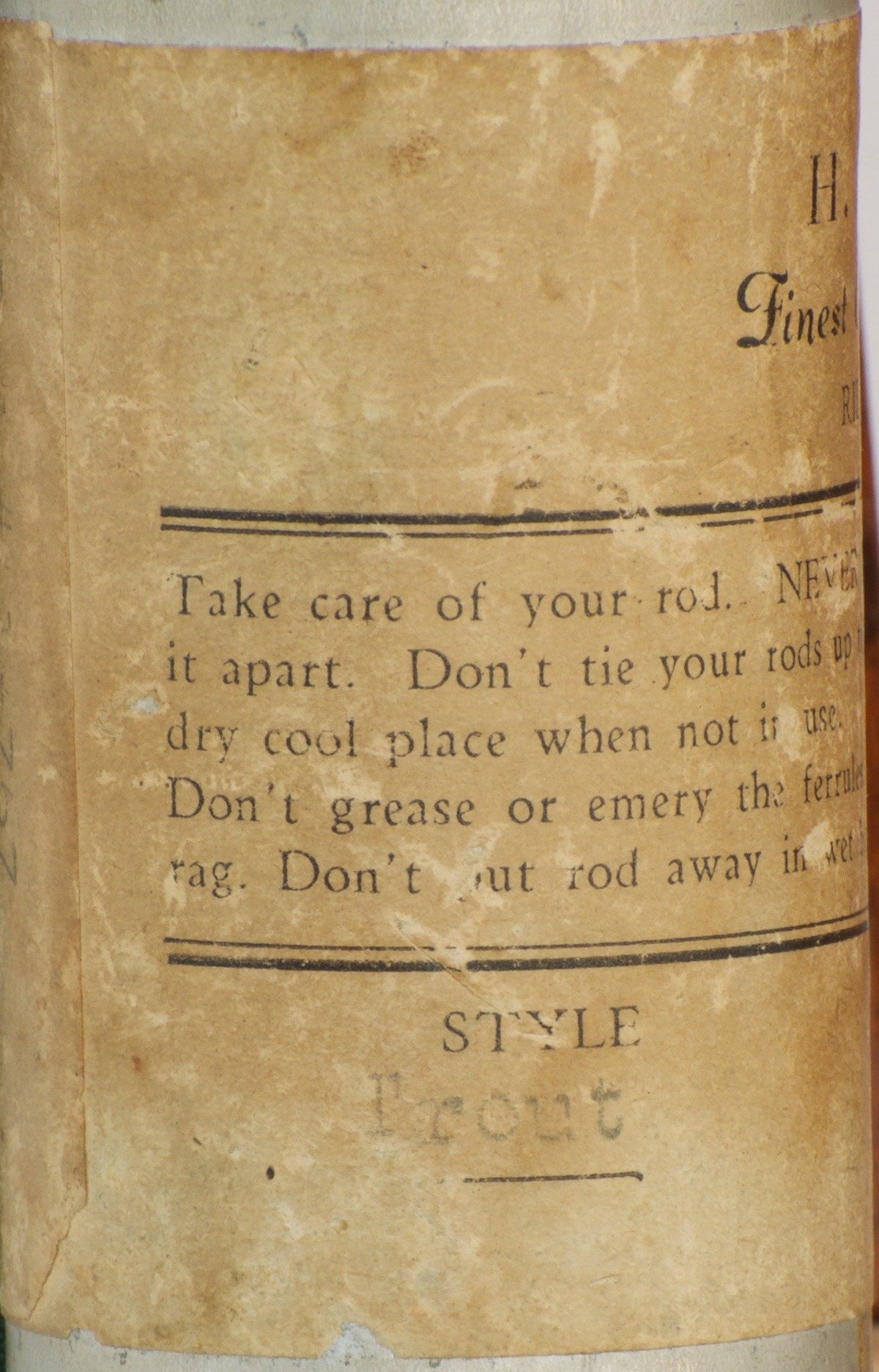 Gillum, H.S. (Pinky) -- 7 1/2' Trout Rod