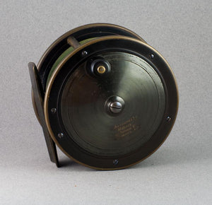 David Slater 4 1/4" Brass/Ebonite Fly Reel - J. Bernard and Son 