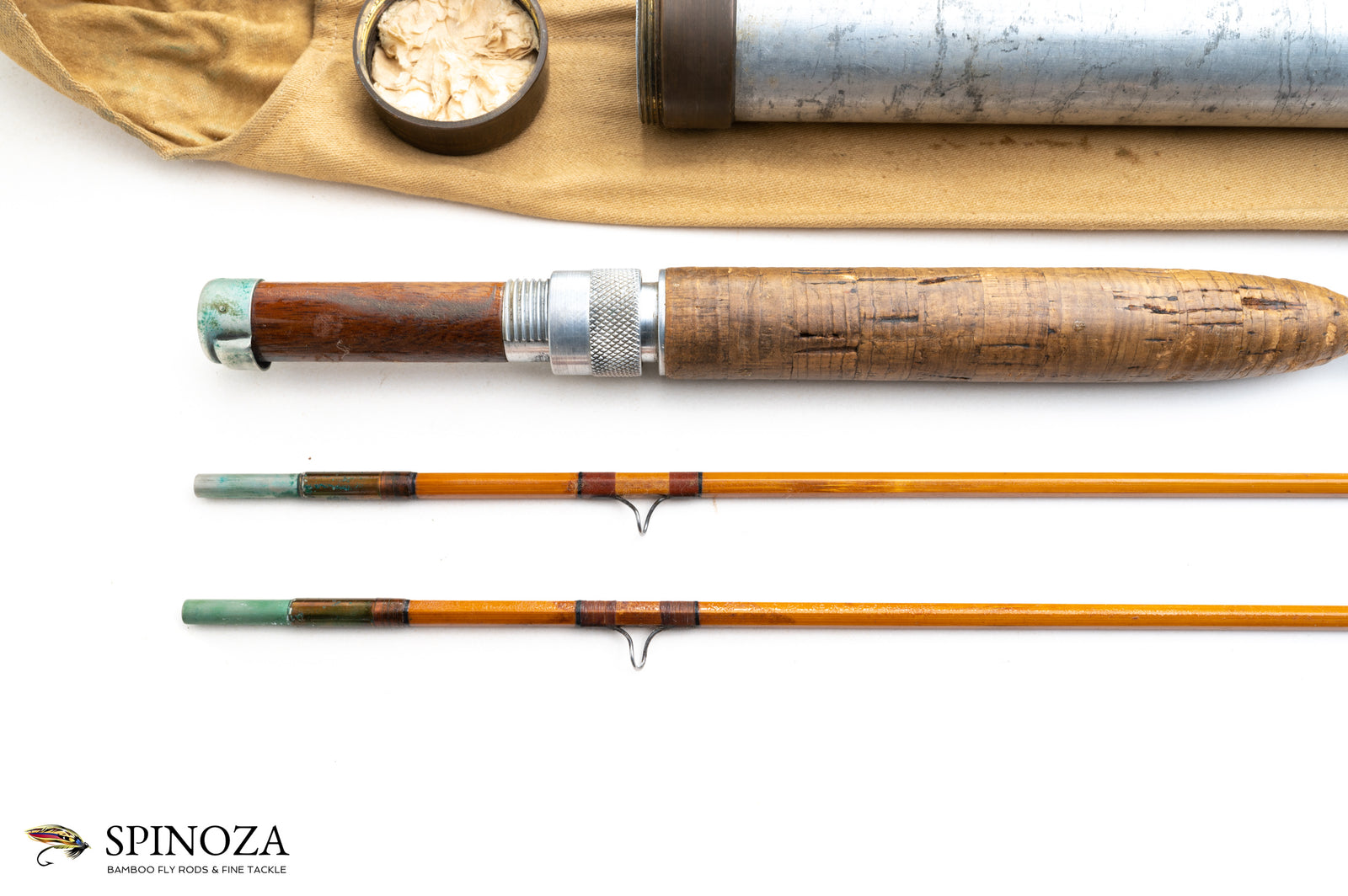 Dickerson Model 8013 Bamboo Fly Rod 8' 2/2 #5 - handle grip and reel seat detail