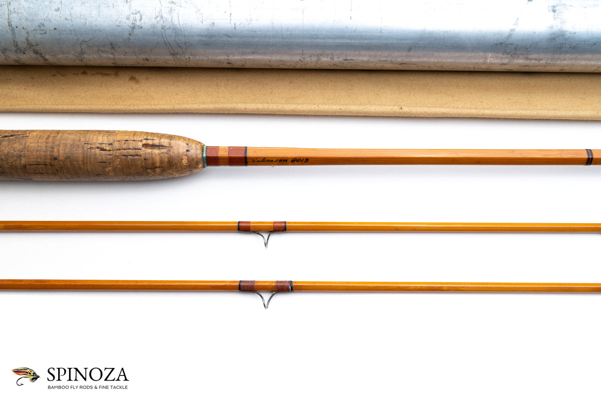 Dickerson Model 8013 Bamboo Fly Rod 8' 2/2 #5 - maker signature and rod markings