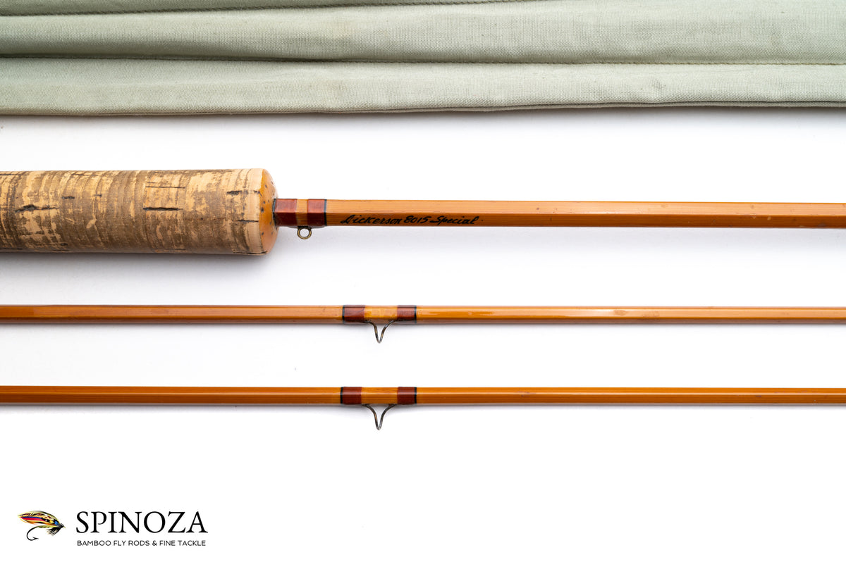 Dickerson Model 8015 Special Bamboo Fly Rod 8' 2/2 #6 - maker signature and rod markings