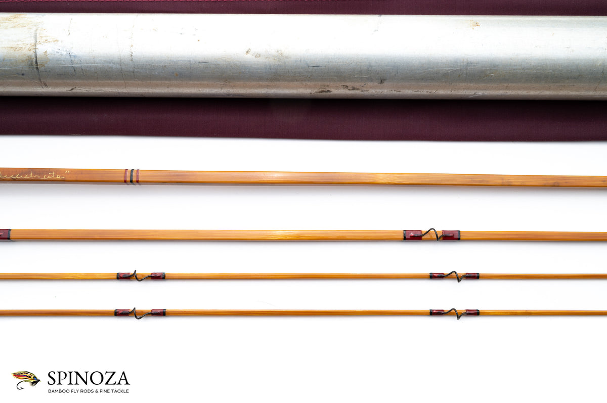 Edwards Quadrate Bamboo Fly Rod 8' 3/2 #6 - rod sections with guides and wraps