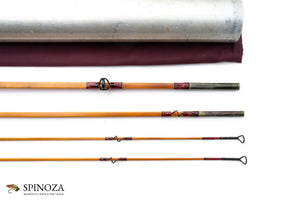 Edwards Quadrate Bamboo Fly Rod 8' 3/2 #6 - rod sections with guides and wraps