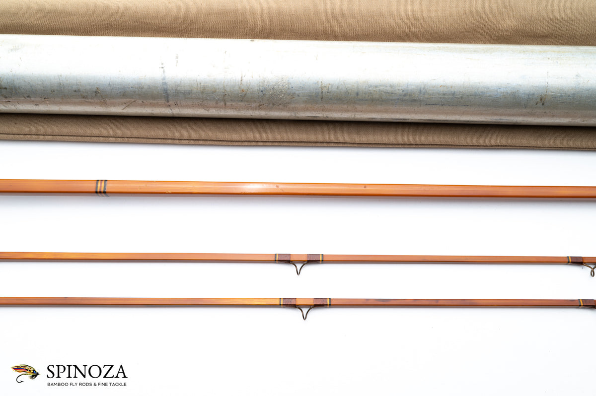 Edwards Quadrate Bamboo Fly Rod 8' 2/2 #6 - rod sections with guides and wraps