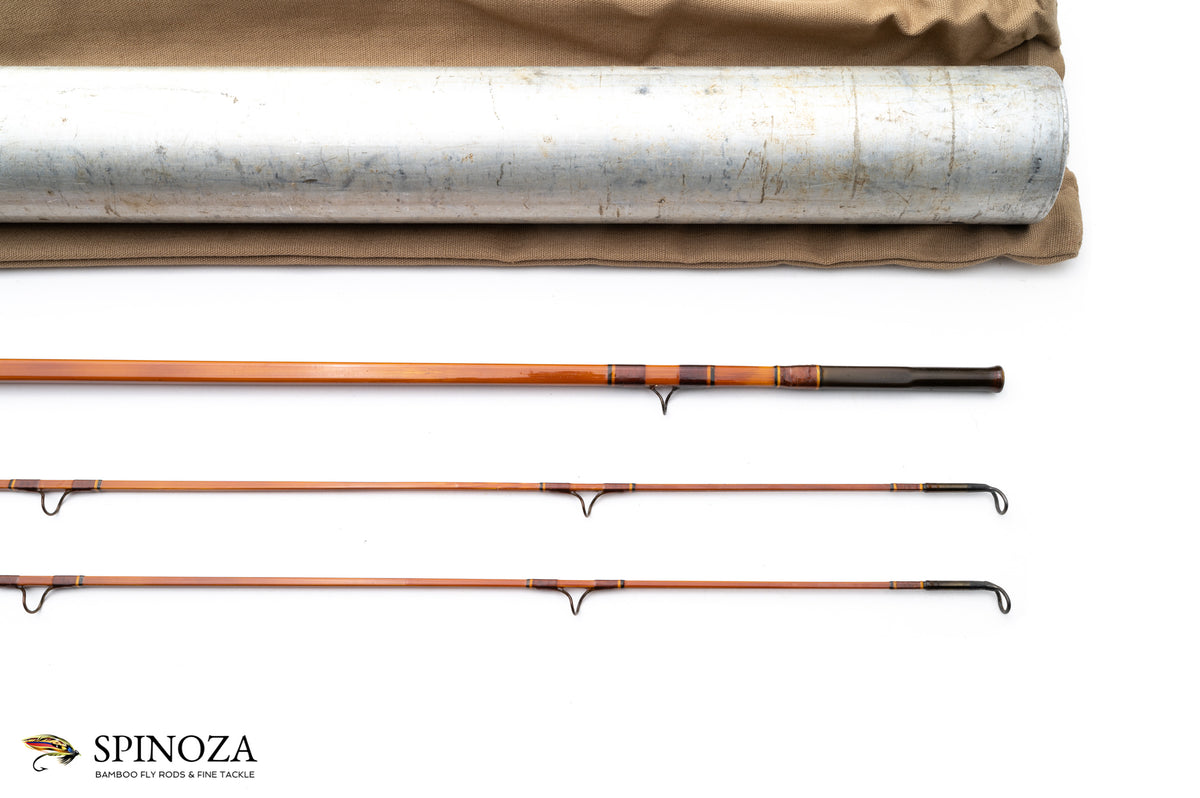 Edwards Quadrate Bamboo Fly Rod 8' 2/2 #6 - rod sections with wraps